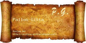 Pallos Gitta névjegykártya